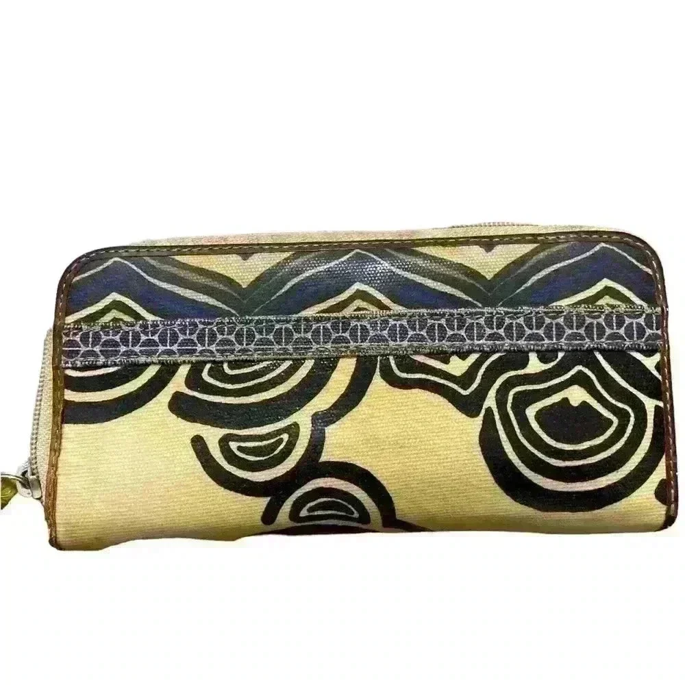Fossil Key Per Beige Zip Around Wallet